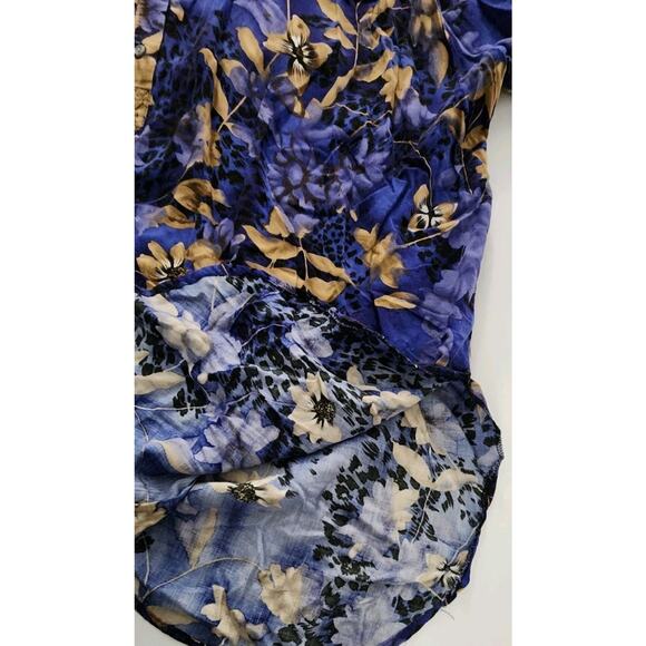 Roamans Vintage Women Plus 4X Floral Purple Gold 90s 3 Button Down Grandmacore - Picture 6 of 9